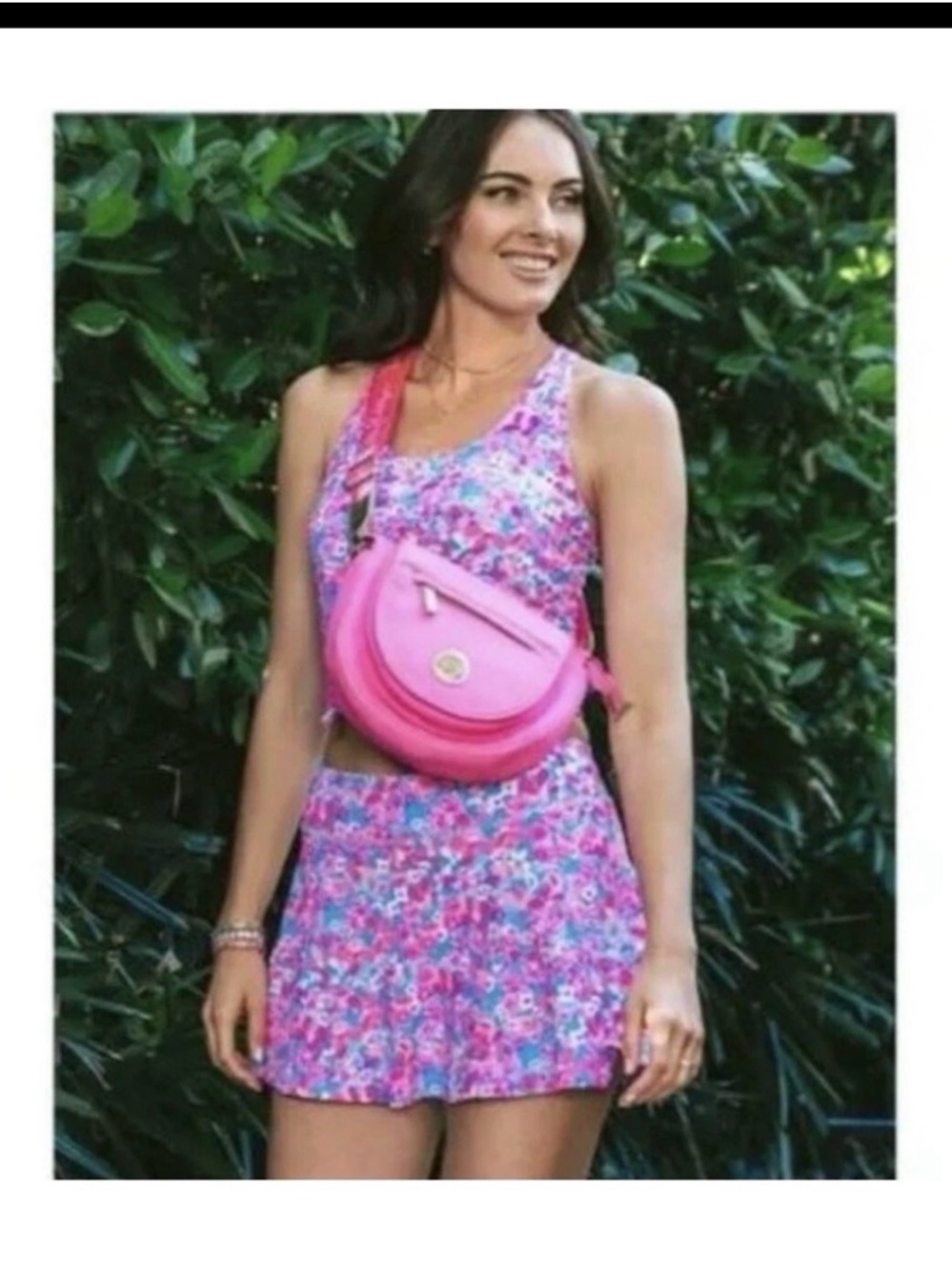 Lily Pulitzer Aura Pink Giavanna Neoprene Crossbody Bag NWOT